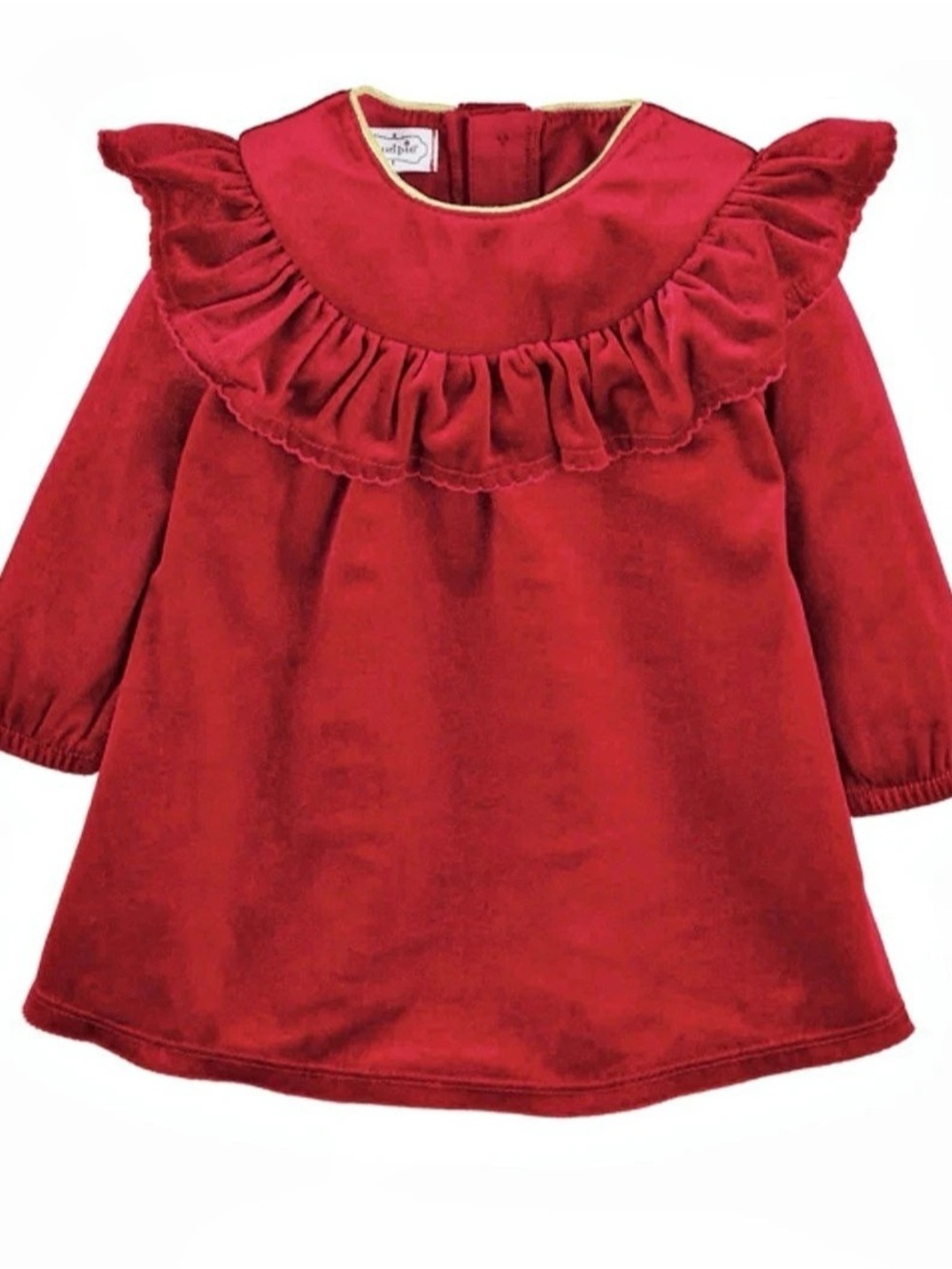 Mud Pie Girls Red Velvet Ruffle Dress Size 4T